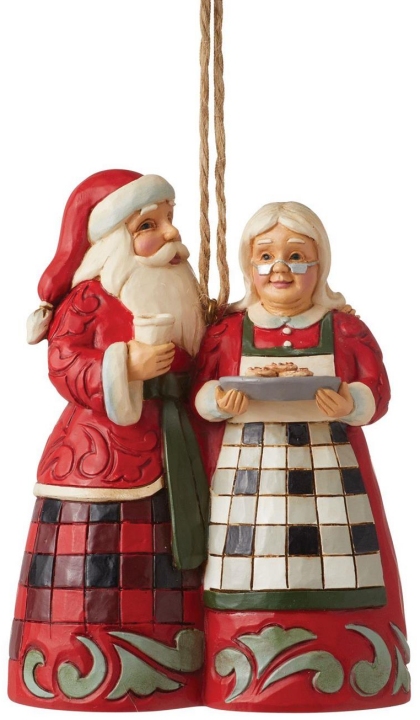 Jim Shore 6012877 Highland Santa & Mrs Claus Hanging Ornament