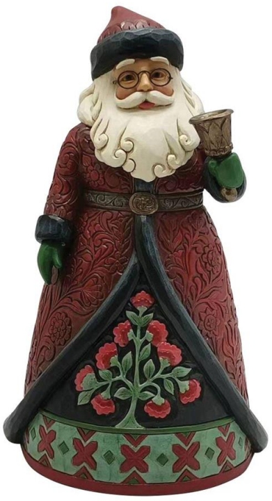 Jim Shore 6012885N Holiday Manor Santa & Bell Figurine