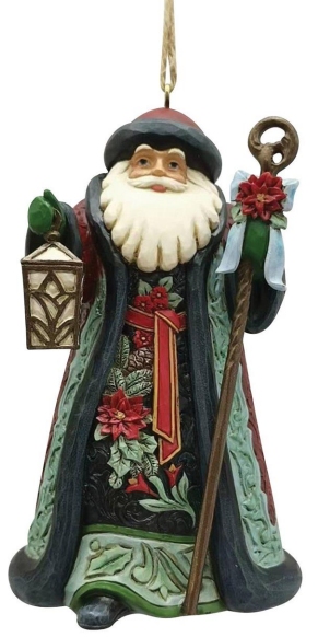 Jim Shore 6012887N Holiday Manor Santa Hanging Ornament