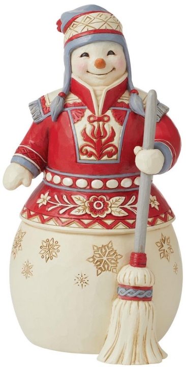 Jim Shore 6012891N Nordic Noel Red & White Snowman Figurine