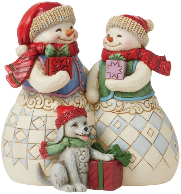 Jim Shore 6012938 Snow Couple with Puppy Figurine
