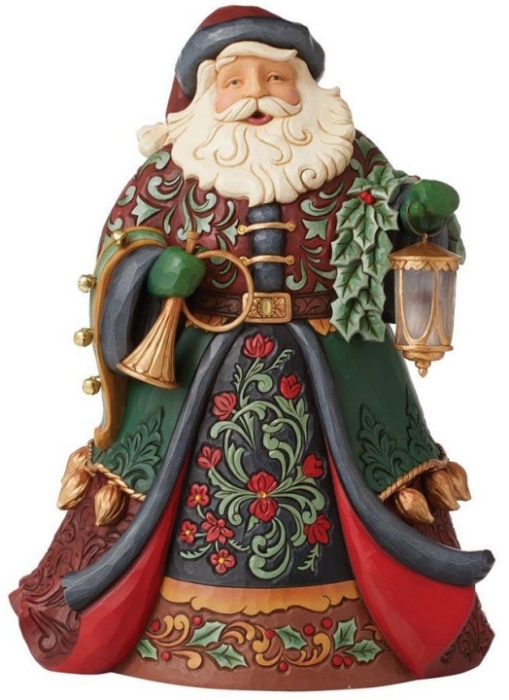 Jim Shore 6012948 Collectors Edition Santa & Lantern Figurine