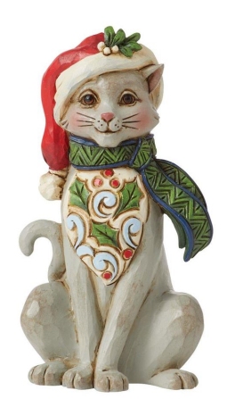 Jim Shore 6012961 Christmas Cat Mini Figurine