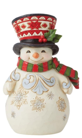Jim Shore 6012963 Pint Size Snowman with Large Hat Figurine