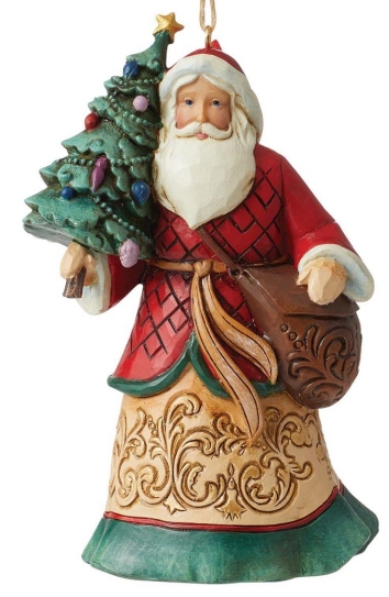 Jim Shore 6012973N Santa with Tree & Toybag Hanging Ornament