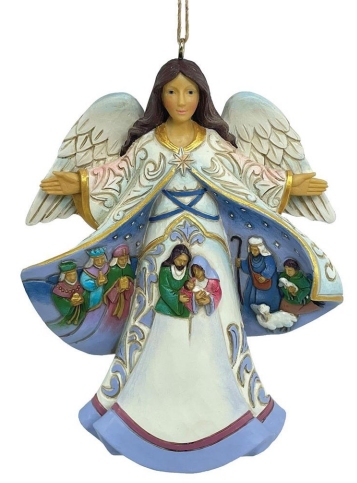 Jim Shore 6012980 Open Coat Nativity Hanging Angel Ornament