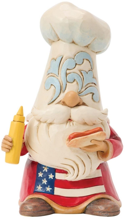 Jim Shore 6017774 Patriotic Grilling Gnome Figurine