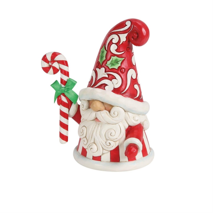 Jim Shore 6018888 Gnome and Large Candy Cane Figurine