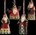 Jim Shore 107458 Santa set of 4 ornaments Figurine