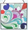 Jim Shore 4012499 Tulip and Swirl Square Suncatcher