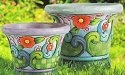 Jim Shore 4012621 Flower and Swirl Pattern Planter