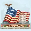 Jim Shore 4013285 Memorial Flag Never Forget Candle Holder