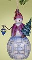 Jim Shore 4014339 Snowman Holding Ornament