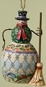 Jim Shore 4023467 Snowman and Broom Ornament