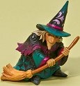 Jim Shore 4024653 Mini Witch on Broom Figurine
