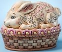 Jim Shore 4025800 Tisket Tasket Bunny in a Basket Figurine