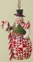 Jim Shore 4027749 Snowman Candy Cane Ornament