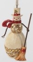 Jim Shore 4027849 Ivory and Gold Snow Ornament