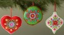 Jim Shore 4027861 Set of 3 Embroidered Felt Hanging Ornaments