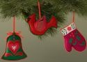Jim Shore 4027864 Set of 3 Felt Shaped Hanging Ornaments