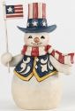 Jim Shore 4034375 Pint Sized Snowman and Flag Figurine