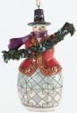 Jim Shore 4034405 Snowman Holding Bough Hanging Ornament