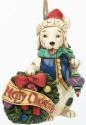 Jim Shore 4034409 Christmas Dog Wreath Hanging Ornament