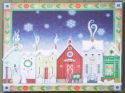 Jim Shore 4034853 JS Canvas Wall Decor Winter Row Houses