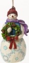 Jim Shore 4042972 Snowman w Wreath Ornament