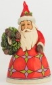 Jim Shore 4047780 Santa w Wreath Mini Figurine