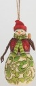 Jim Shore 4047792 Red Green Snowman Ornament