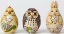 Jim Shore 4048977 Set 3 Owl Chick Bun Figurine