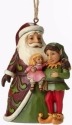 Jim Shore 4049409 Santa w Elf Ornament