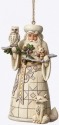 Jim Shore 4050011 White Woodland Santa Ornament