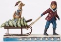 Jim Shore 4053683 Dog and Sled Victorian Child Pulling Figurine