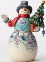 Jim Shore 4053713 Snowman Holding Tre Figurine