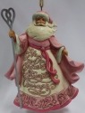 Jim Shore 4055057 Hanging Ornament Santa Breast Cancer
