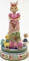 Jim Shore 4056847 Bunny w Rotating Easter Parade Figurine