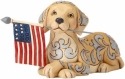 Jim Shore 4056950 Dog Holding Flag Figurine