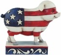 Jim Shore 4056951 Flag Pig Mini Figurine