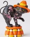 Jim Shore 4058850 Mini Black Candy Corn Cat Figurine