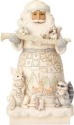 Jim Shore 6001406 White Woodland Santa Statue