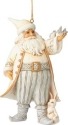 Jim Shore 6001419 White Woodland Santa Ornament