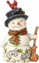 Jim Shore 6001496 Mini Snowman Broom Figurine