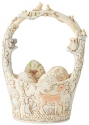 Jim Shore 6003998 White Woodland Basket and Eggs