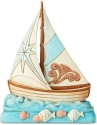 Jim Shore 6004025 Coastal Sailboat Pint Size Figurine