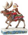 Jim Shore 6004133 Santa Riding Moose Figurine