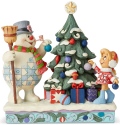 Jim Shore Frosty 6004156 Frosty And Karen Decorating Tree Figurine