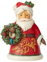 Jim Shore 6004298 Santa Holding Wreath Mini Figurine