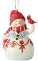 Jim Shore 6004315 Mini Red and White Snowman Ornament